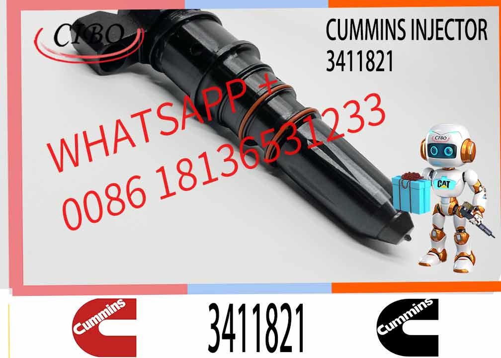Hot Selling Diesel Engine Spare Part Common Rail Fuel Injector 3411821 for KTA19 Cummins Engine 3406604 3411821