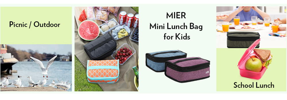 Durable Black Small Kids Lunch Bag Tote Reusable Soft Cooler Bag for Adult