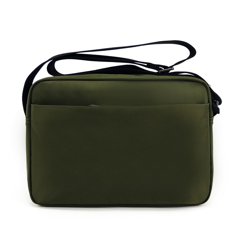 Customized Green Nylon Crossbody Bag Waterproof With Metal Accessories