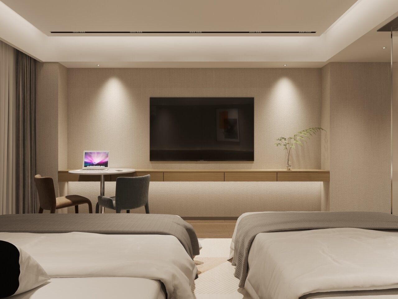 International Hotel Bedroom Furniture Wood Finish Customization Project