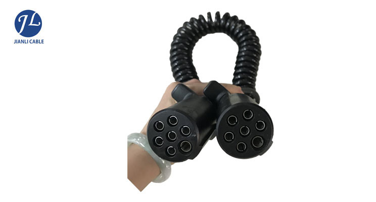 Audio Transmission 4M Spiral Power Cord with 7 Pin Female To Female Plug