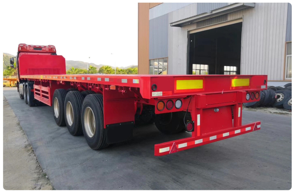 CIMC 2 Axle 30T high strength low alloy steel Q345 air or mechanical suspension 20ft Flatbed Container Semi Truck Trailer