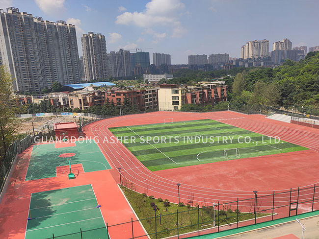 Slip Resistant Athletic Running Track , Rubber Running Track 1.28mm Deformation