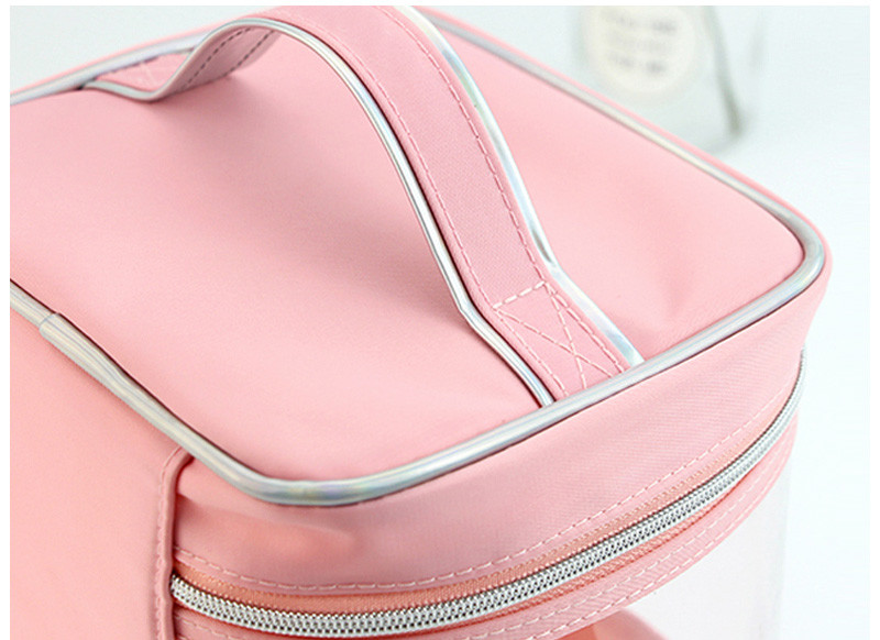 Large Double Zipper Mirror Travel PVC Makeup Bag