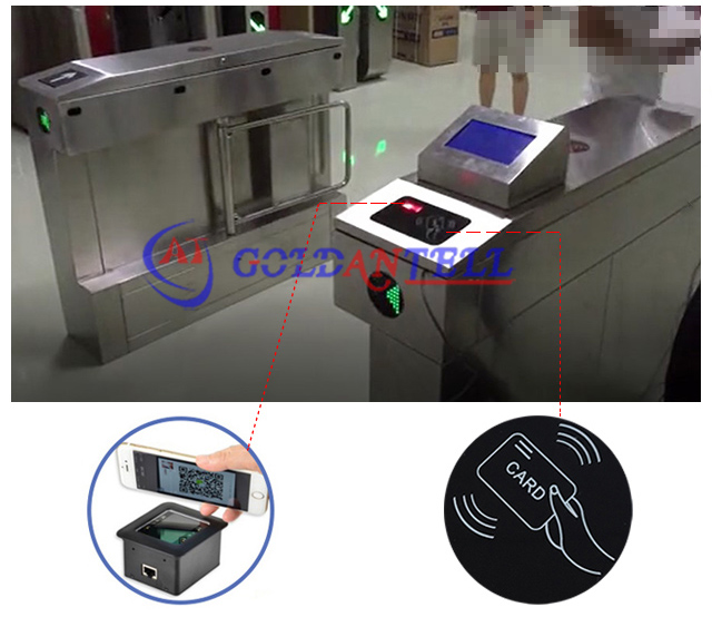 infrared automatically turnstile mechanism barcode reader swing hidden gate barrier for student access