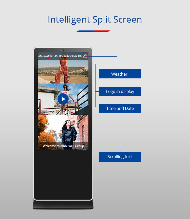 43 50 65inch High Brightness Advertising Players Lcd Vertical Advertising Machine Android LED