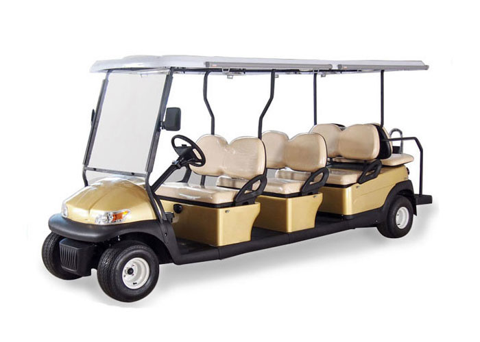 AC System Electric 12 Seater Golf Cart with Solar Panel , 45km Maximum Travel Distance