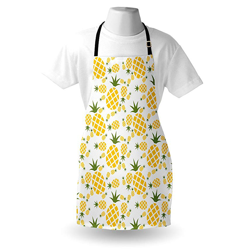 Crafting Poly Cotton Aprons Adjustable Neck Size Functional Half Waist Pineapple Pattern