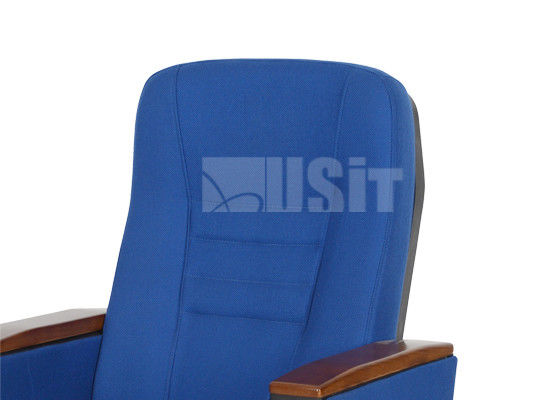 Fabric Padded Church Chairs Auditorium Seating Floor Fixed Iron Metal Type