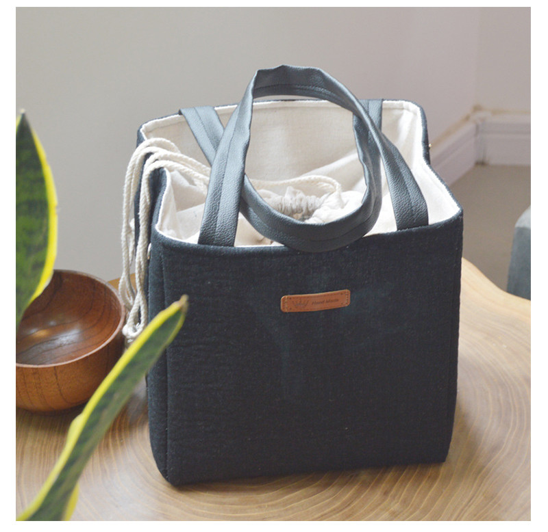 Outdoor H24Cm Waxed Canvas Insulated Lunch Cooler Bags