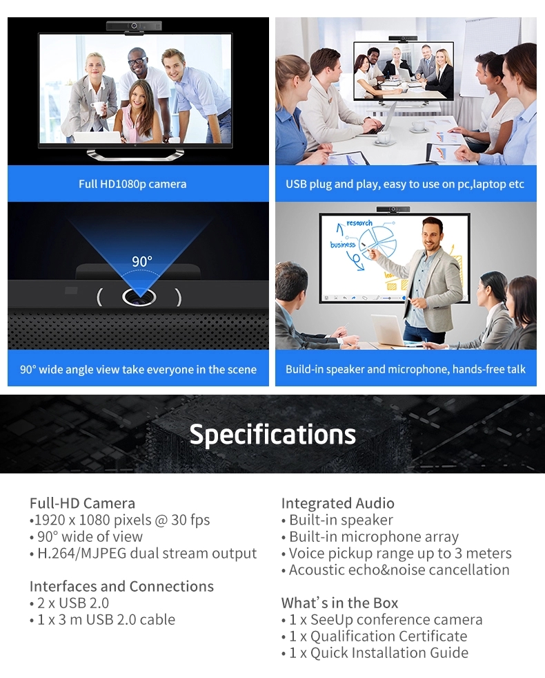 1080P Full HD USB Web Camera plug and play PC Portable Computer Webcam with speaker and microphone