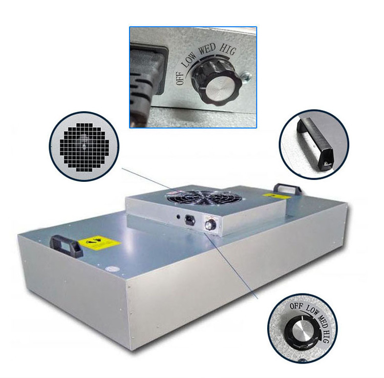 Galvalume Fan Filter Unit For Clean Room Ceiling Fan Powered Hepa Air Filter Industrial