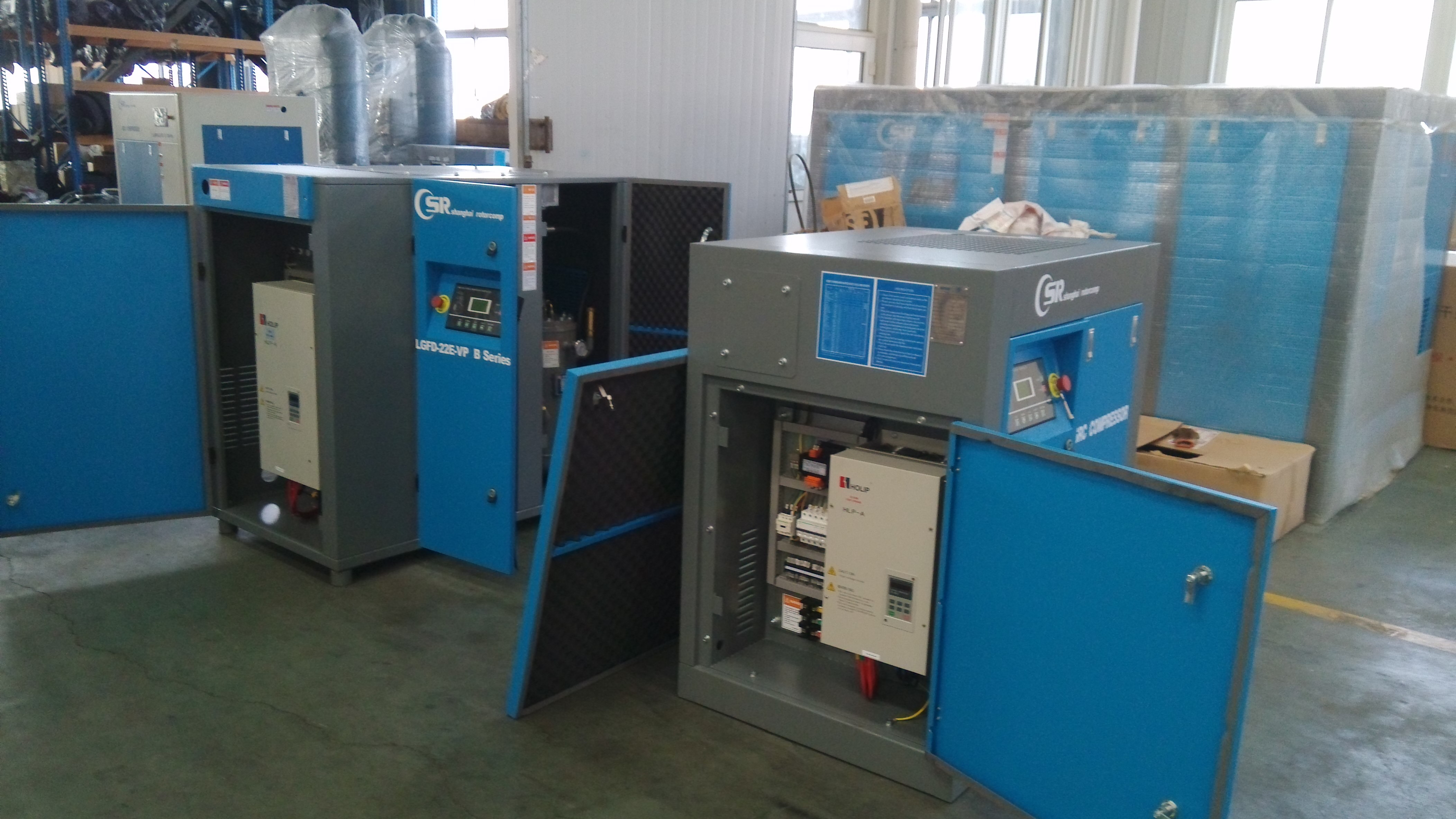 Double stage VSD Screw Compressor With long life, higher efficiency