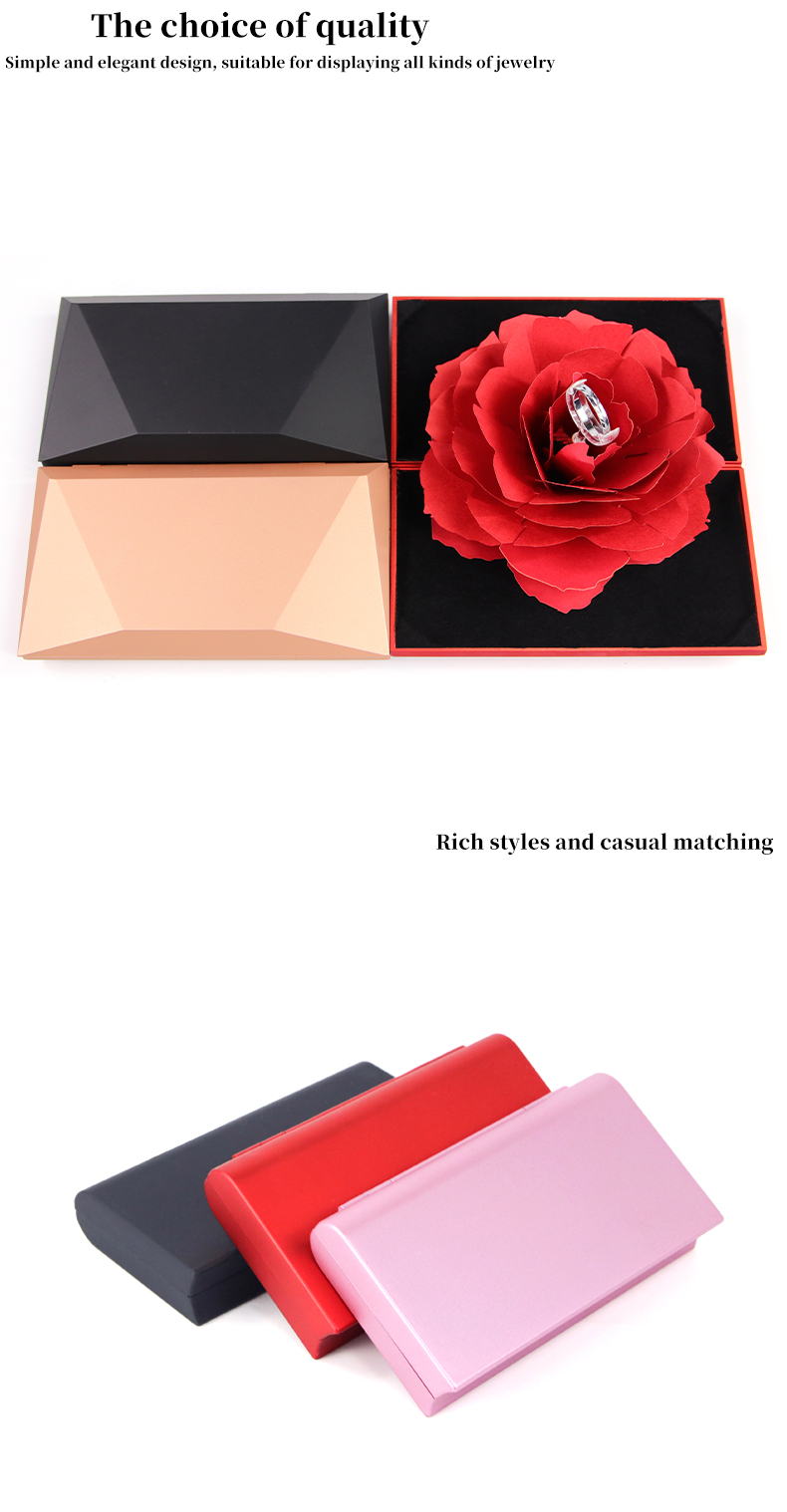 OEM Black Safflower Jewelry Packaging Case Rose Flower Gift Box For Jewellry