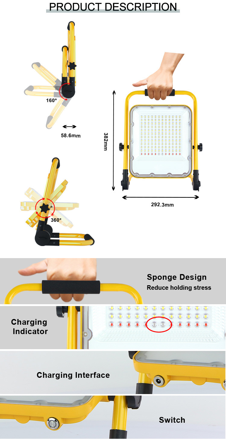 Multi Function 20 W 40 W 12v Portable LED Work Light Replaceable Color Match With Stand