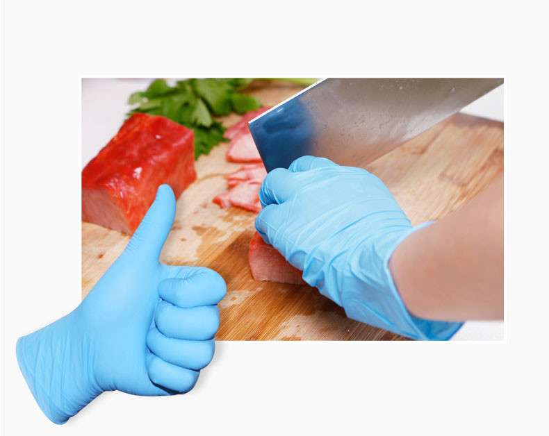 Whole sales disposable blue nitrile gloves powder free latex free for gardening disposable gloves