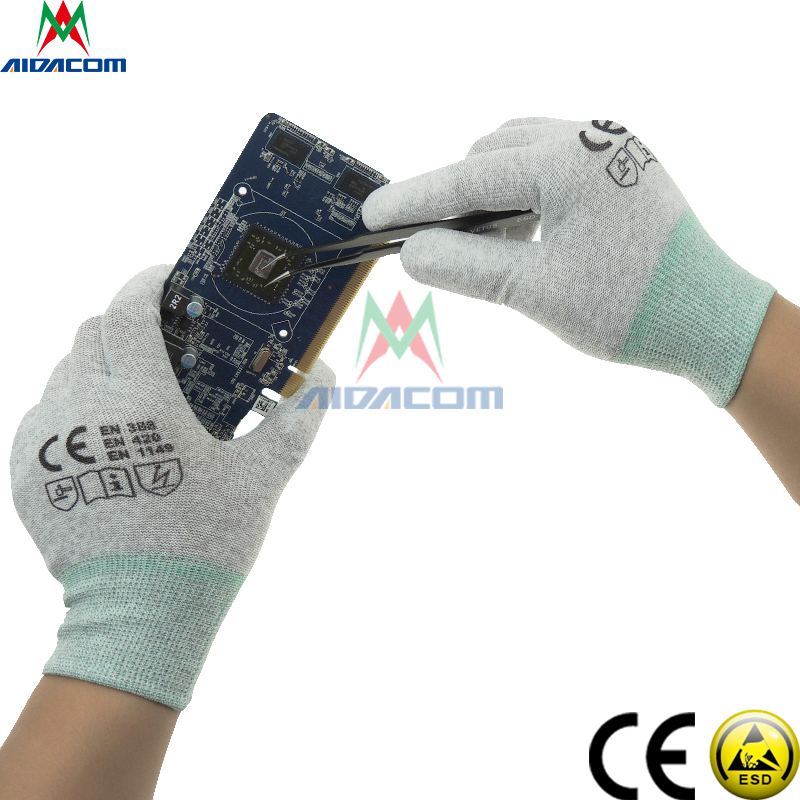 Disposable 300g PU Palm Vinyl PVC ESD Gloves