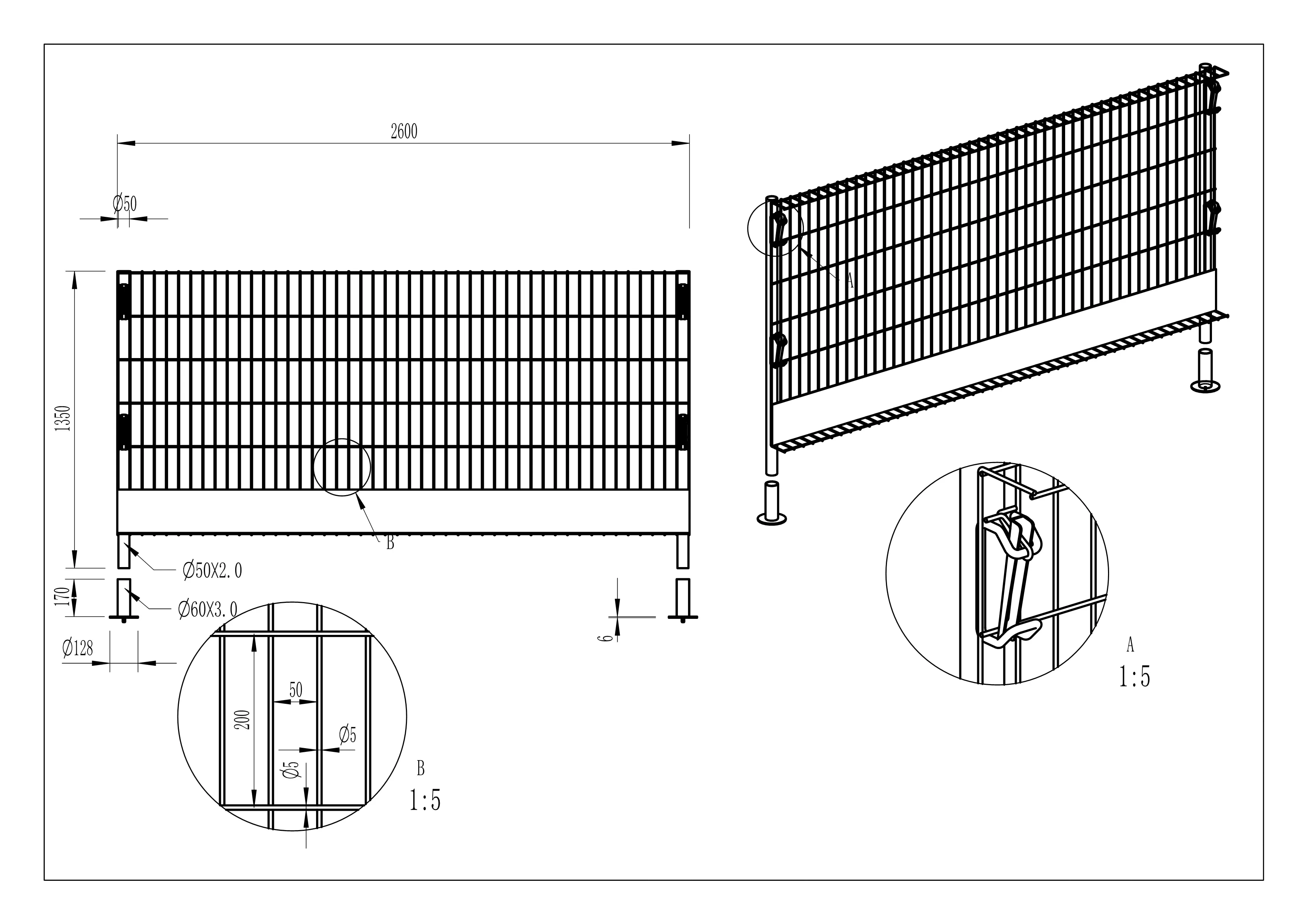 1150mm Height 50x100mm Edge Protection Barriers For Garden Safety