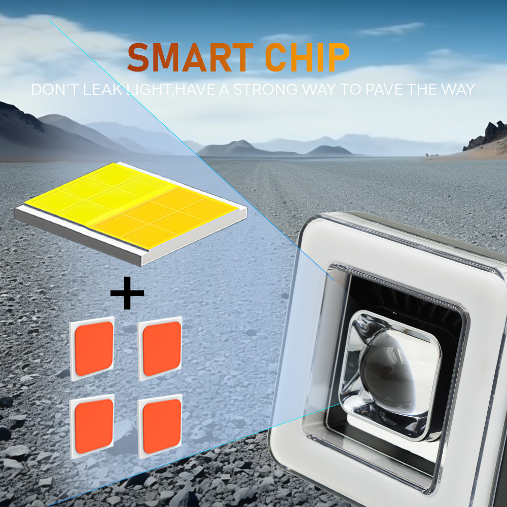Square Design 4.5 Inch Yellow White 24V Universal Motorcycle Spotlight