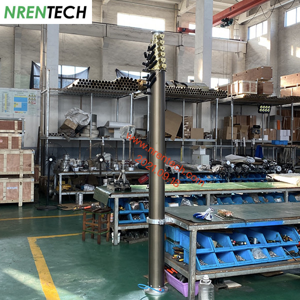 12m mobile telescoping mast 30kg payloads 2.55m closed height-pneumatic lifting