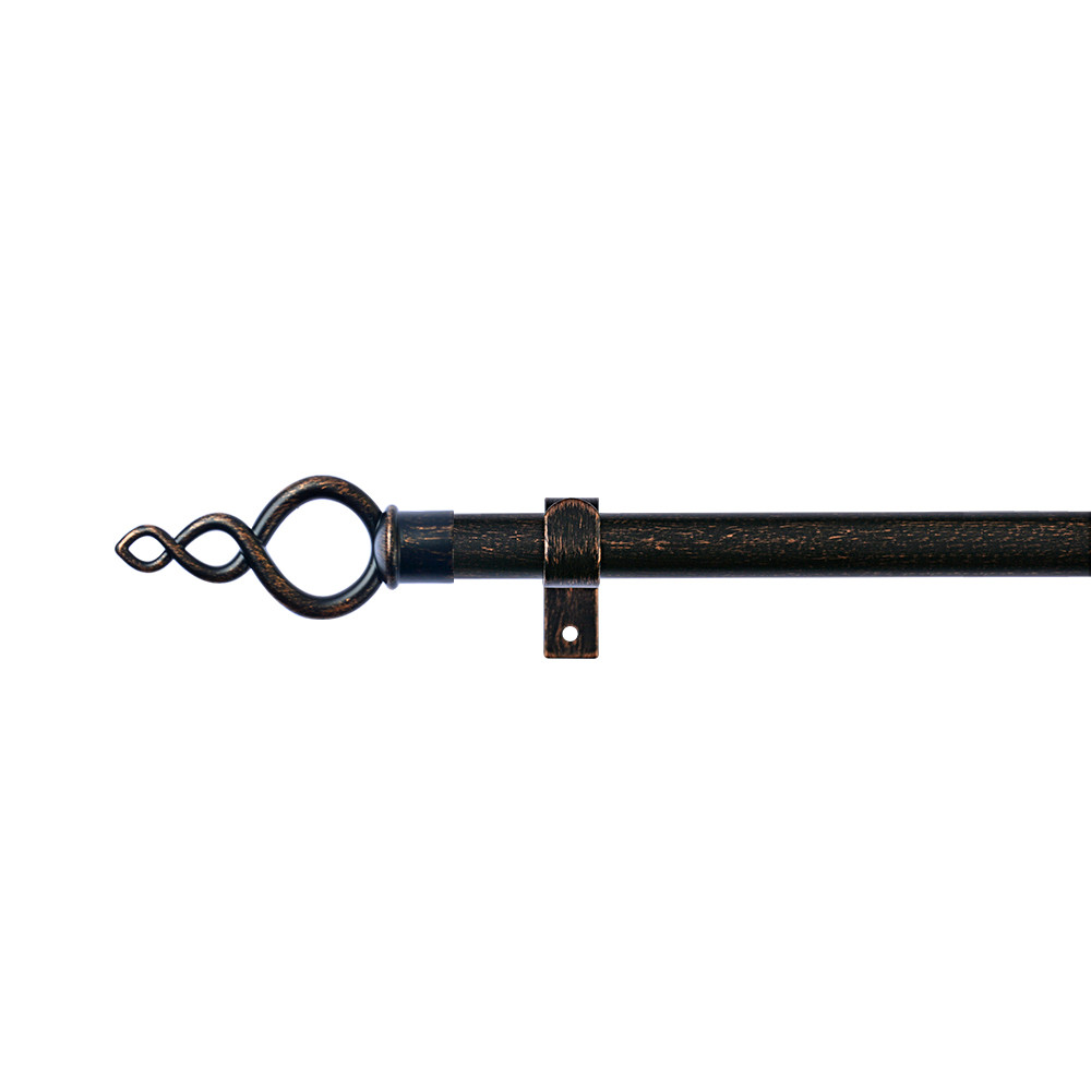 28mm Diameter Iron Simplism Curtain Rod Set With Single Bracket