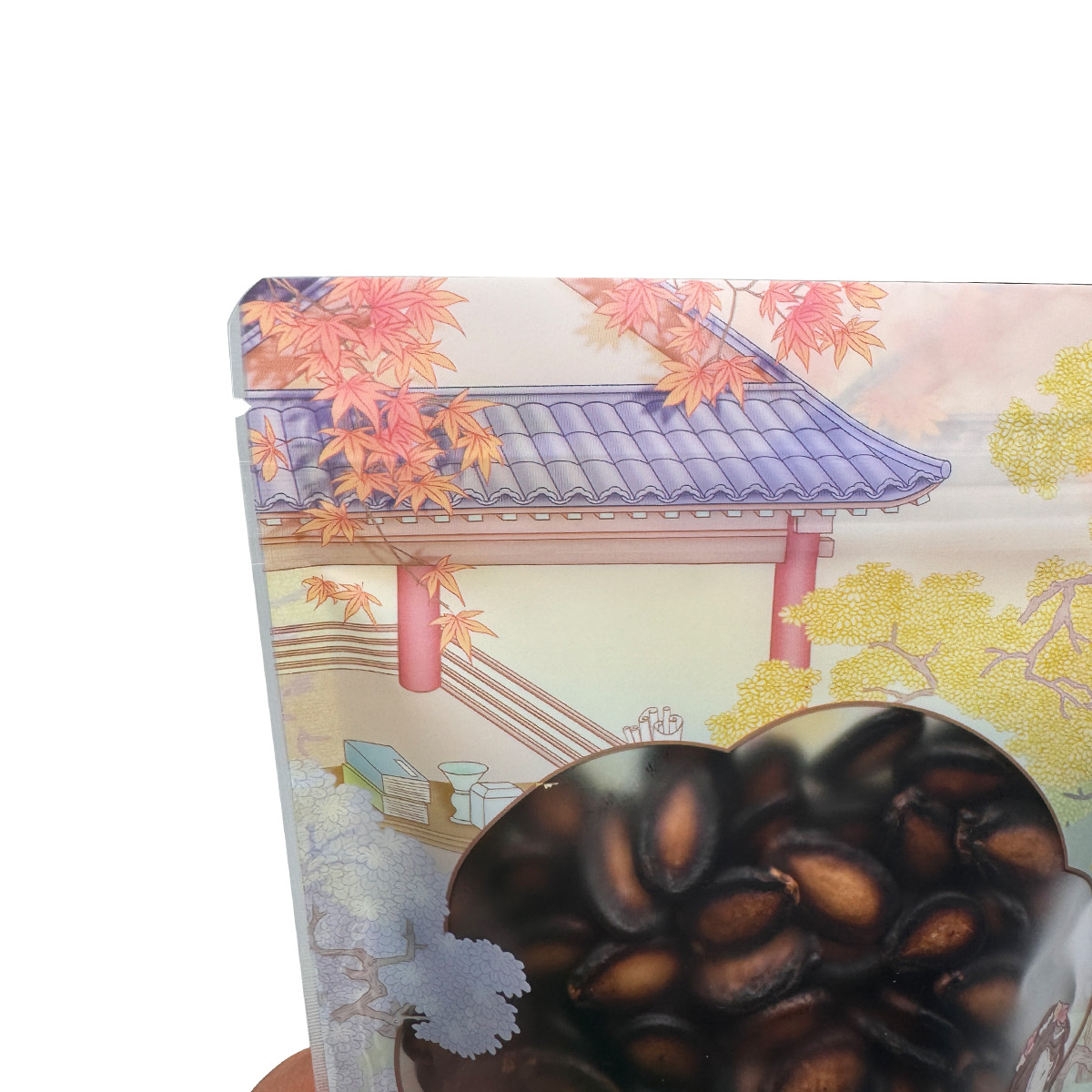 Classical Style Matte Plastic Custom Printed Stand Up Pouches with Clear Window and Zipper for Candy