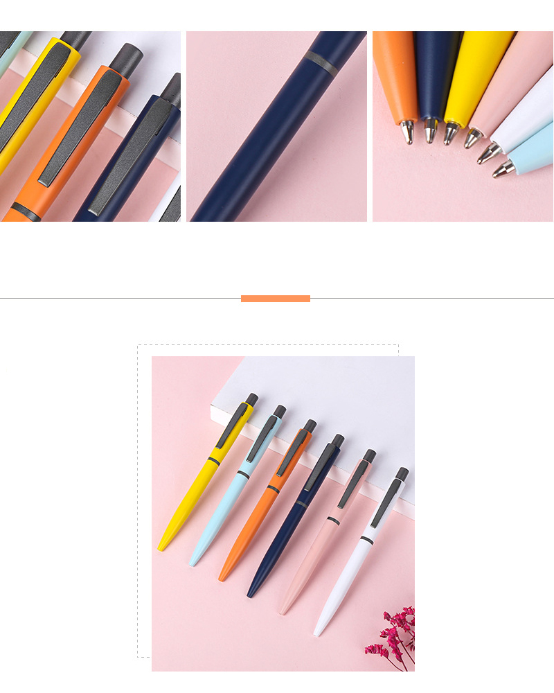 Customized Color Colour Pen Metal Gel Roller Pens PressBall Gel Pen for Office School