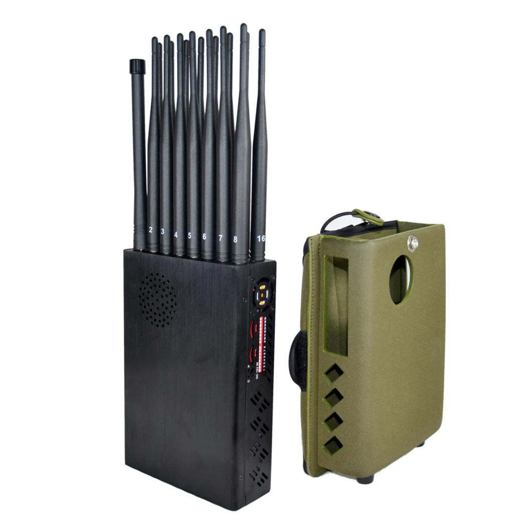 16 Bands 5g 4G 3G 2g Signal Blocker GPS L1l2l5 VHF Lojack RC433 315 WiFi 2.4G 5gmhz Signal Jammer