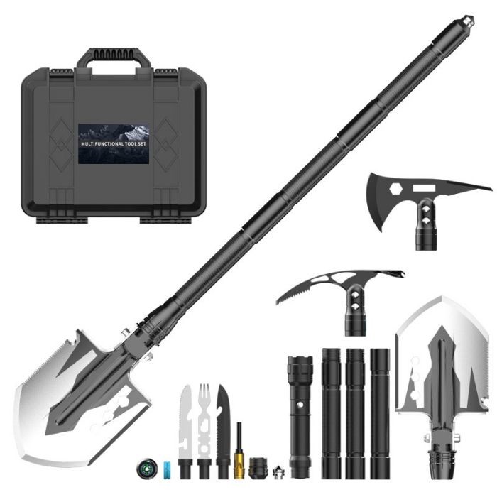 Adventure Camping Tool Kit , Survival Shovel Tool Kit With Tactical Axe