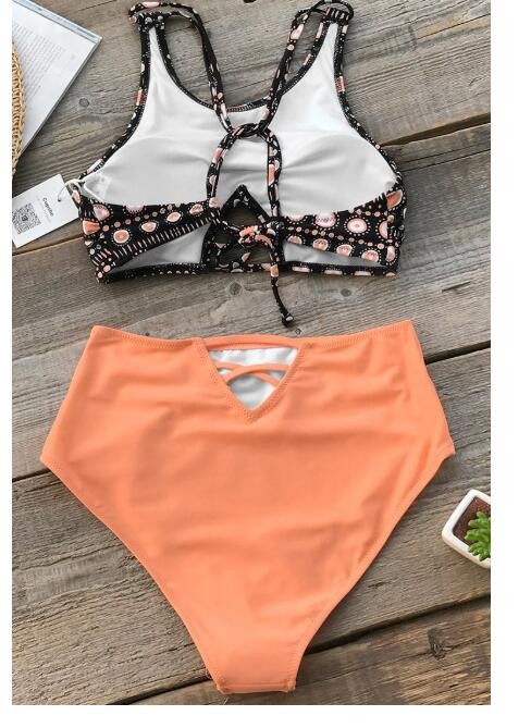 ORANGE BOHO TANK BIKINI