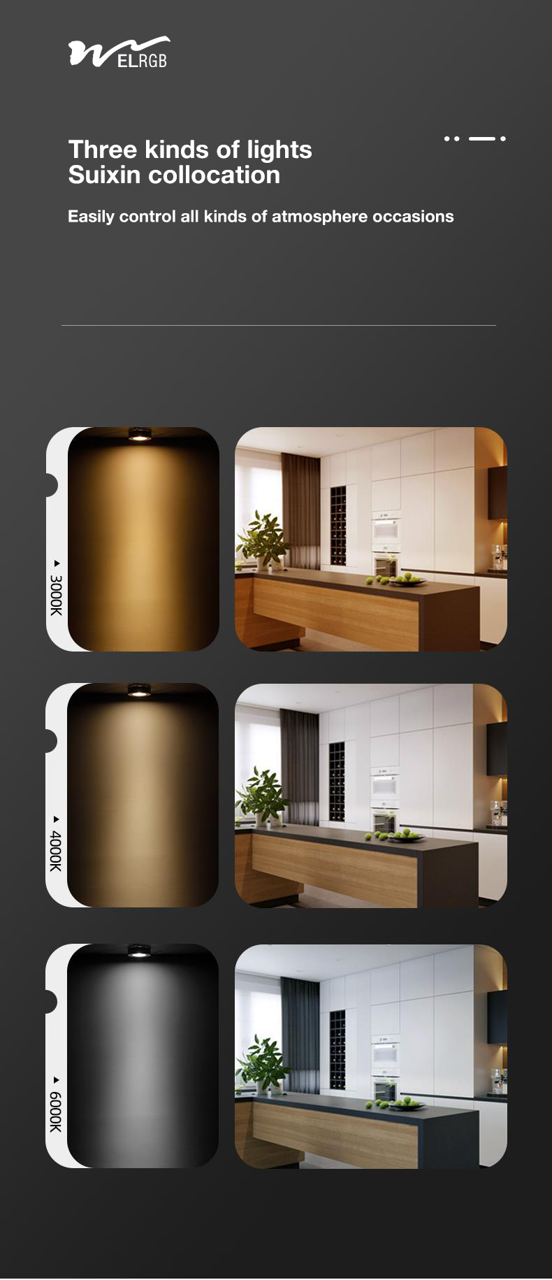 Anti Glare Open Design Spotlight for White Product Style without Perforated Ceiling