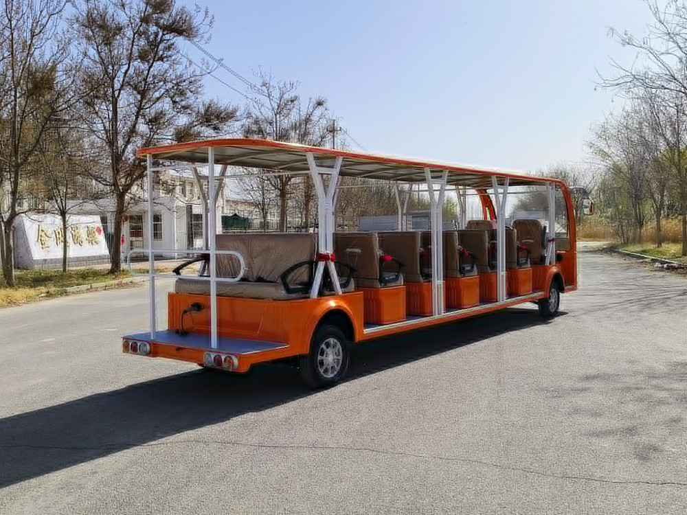Performance Electric Sightseeing Automobile with 23 Customizable Seats Adjustable Max Speed 28-35km/h