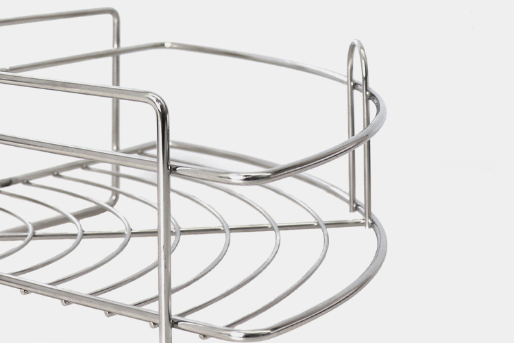 Stainless Steel Wall Mounted Corner Basket Damage Free Hanging Bathroom Corner Shelf Adhesive