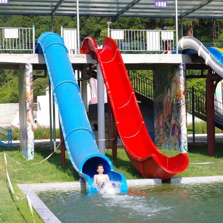 Colorful Fiberglass Barrel and Sledge Slide for Water Amusement Park