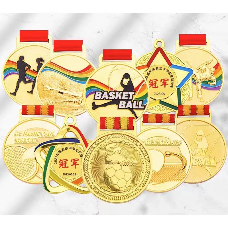 Gold Academic Military Customized Medal Online 3D Engraved Sports Medals