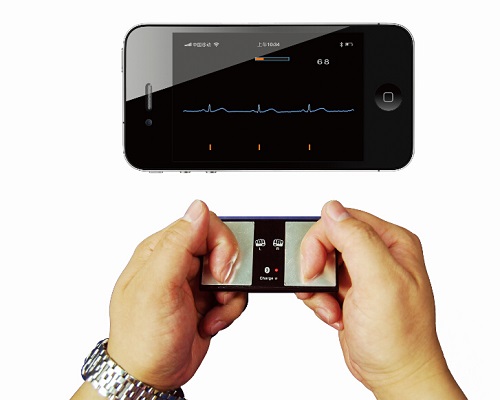 Wireless Single lead Homecare Handheld ECG Event Recorder for Telemedicine Integration Support