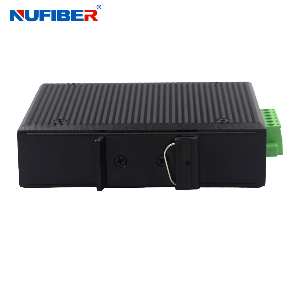 Industrial SFP to UTP POE Media Converter Gigabit Din Rail Mount 48V