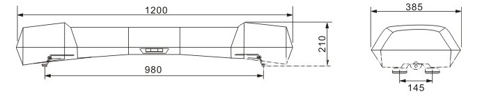 Long line of warning lights, LED light source traffic road car dome light, highway management