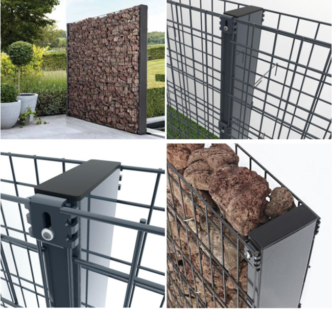 75x75mm 4mm Diameter Welded Gabion Mesh 30cm Fence Filled With Rocks