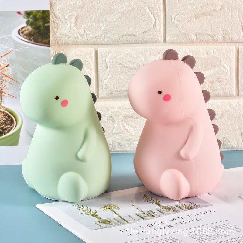16 Color Changing Silicone Dinosaur Night Light Animal Silicone Night Lamp USB Rechargeable Touch Control Besides Lamp