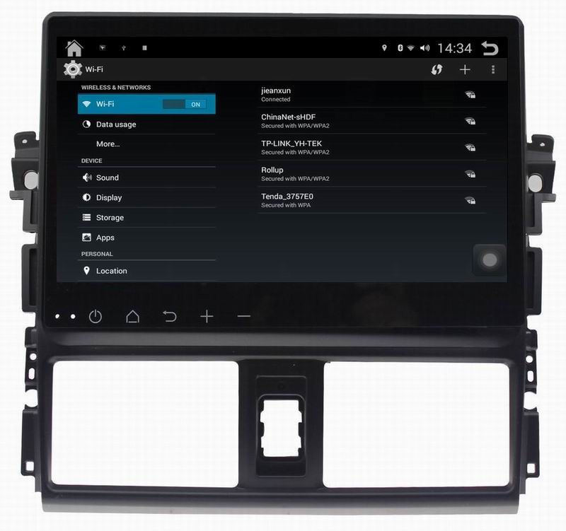 Ouchuangbo car dvd gps stereo system for Toyota Vios 2014 with android 4.4 big screen 3g wifi usb