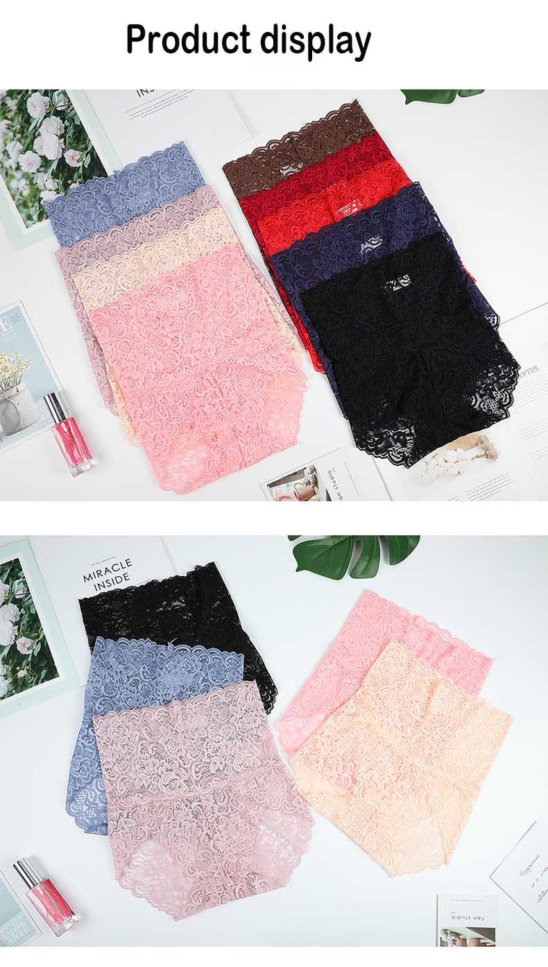 Womens High Waisted Lace Panties Plus Size Sexy Underwear Brief Hipster Panties