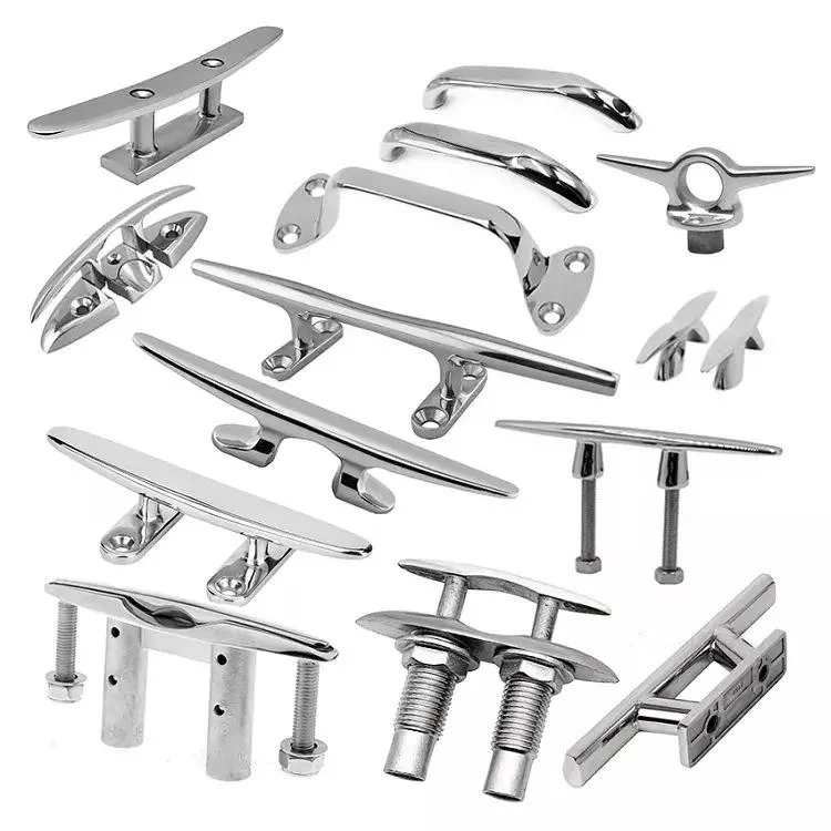 Marine Hardware Fittings 6" Folding Cleat Polished Finish Made of 316 Stainless Steel