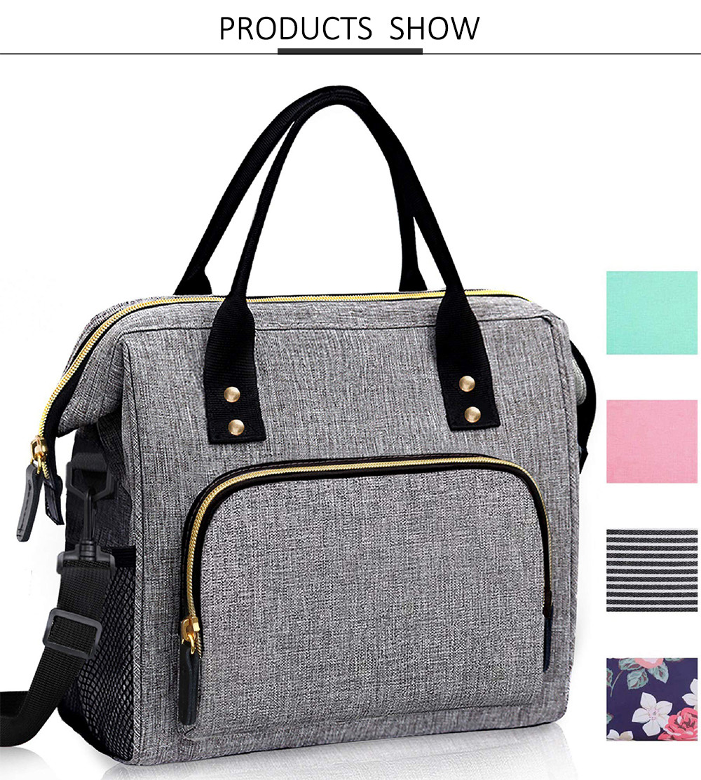 Insulated Lunch Bag with Detachable Shoulder Strap & Carry Handle