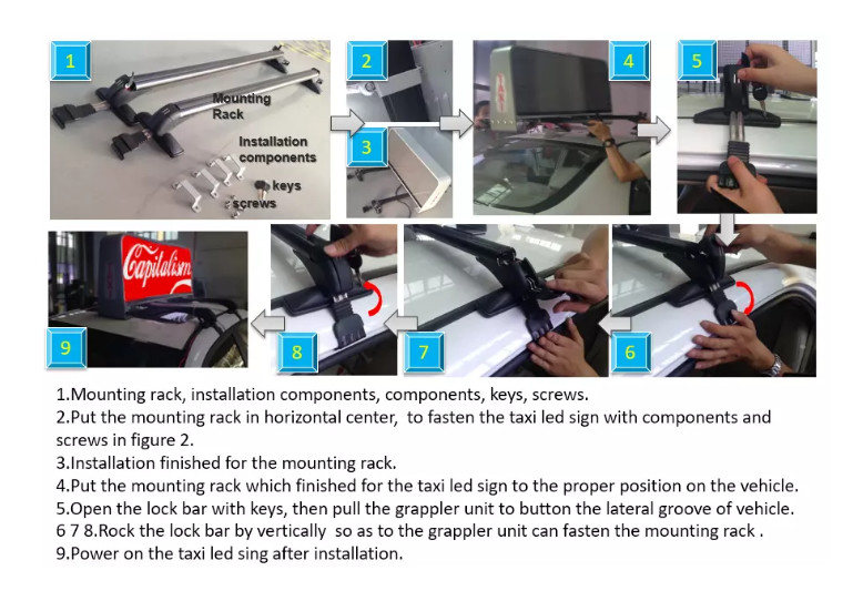 3840HZ 180w Taxi Top LED Display 5500cd/sqm Waterproof Car LED Display