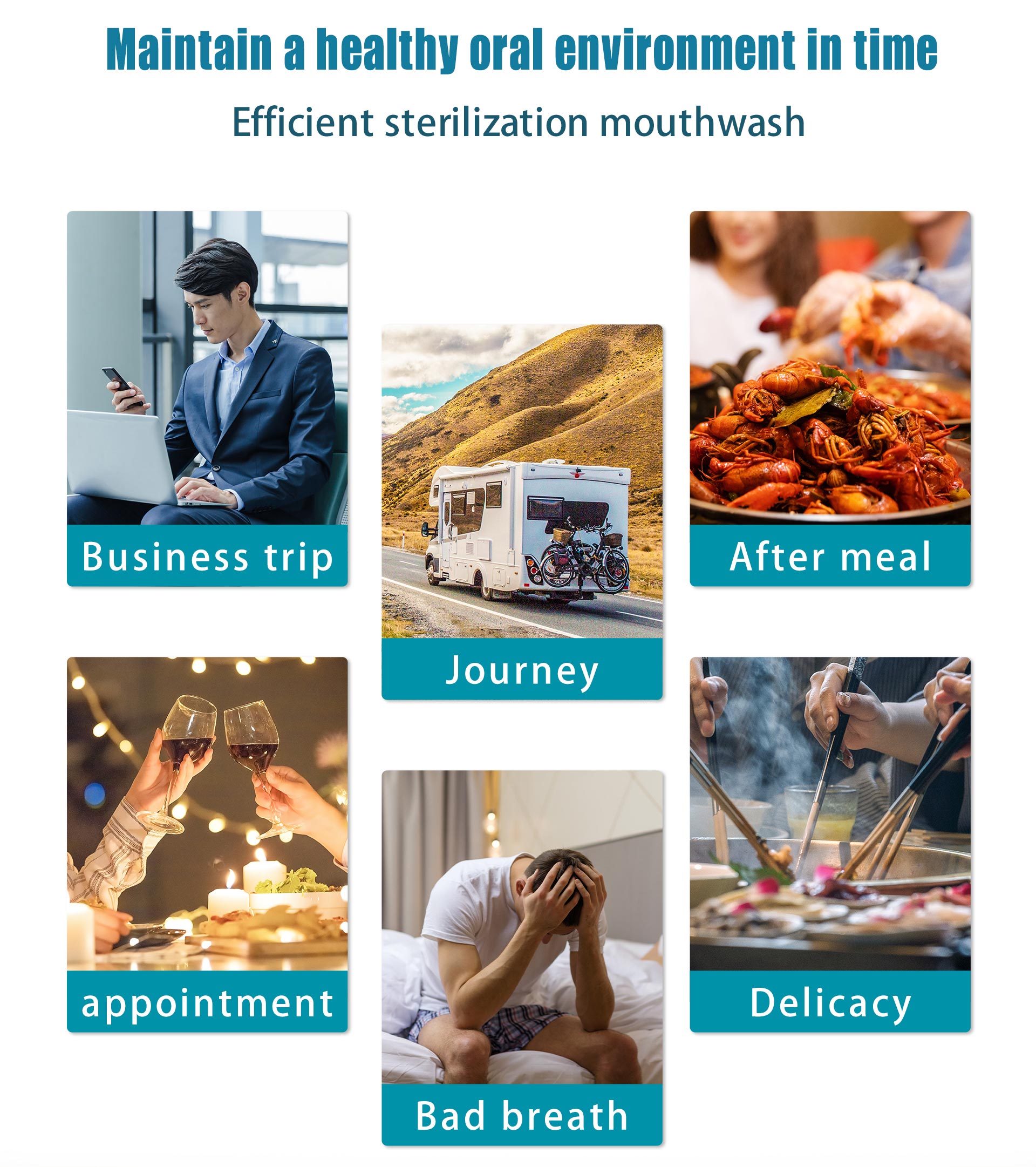 Mint Flavor Alcohol Free Mouth Wash Liquid With Sachet Bag 10ml