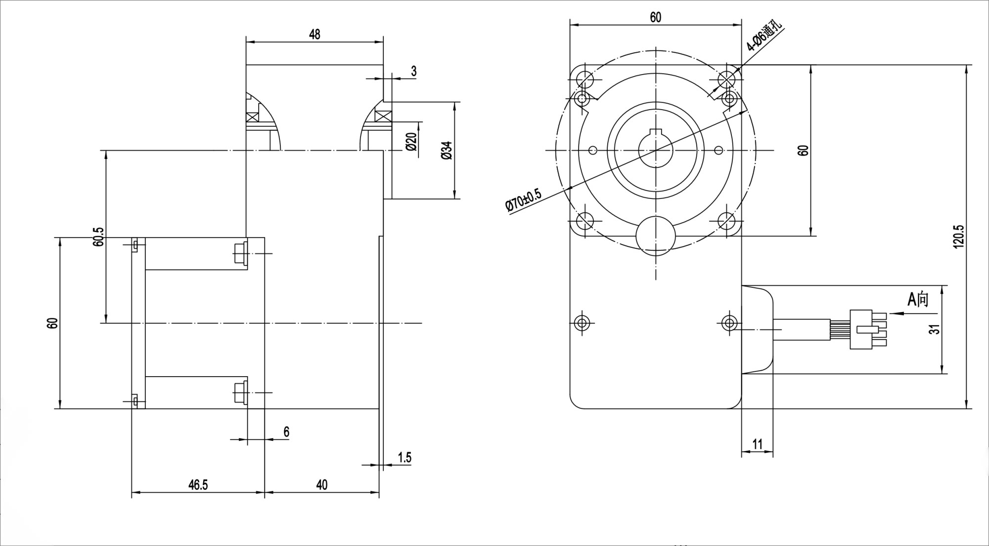 60BLW01A-001LG200 Planetary Gearbox Brushless DC Motor 15N.M 24V 38W 15RPM