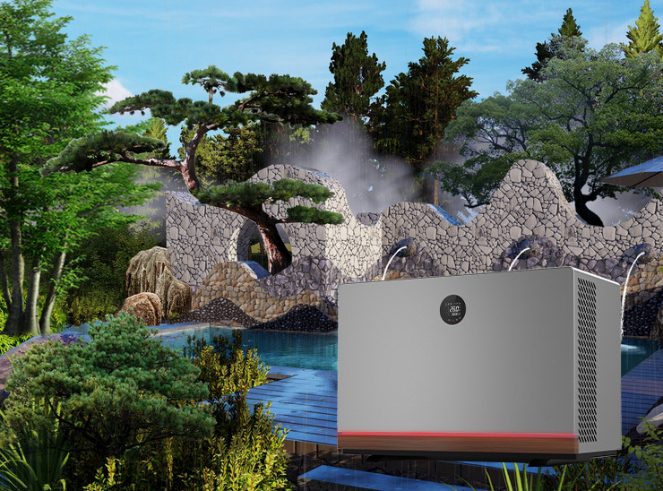 7KW Full Inverter Pool Heat Pump IPX4 Mitsubishi Compressor Black Heat Pump