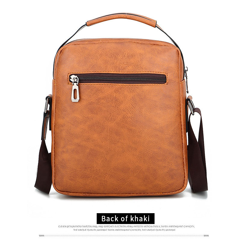 Customized LOGO Waterproof Mens Bags Vintage Style PU Leather Messenger Bag For Office