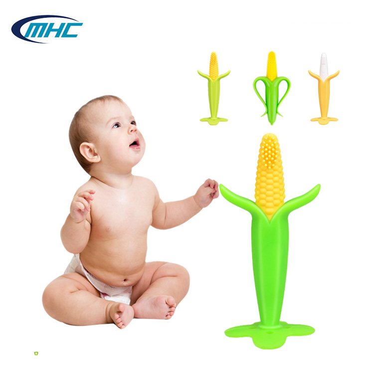 Corn Shape Unisex Silicone Baby Teether Teething Infant Toothbrush Teether